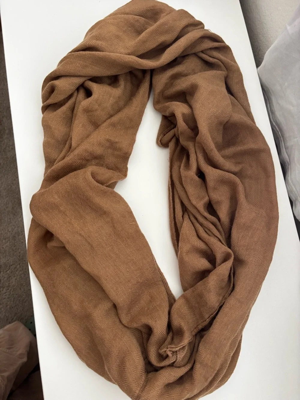 ASOS Brown Ribbed Infinity Scarf - Picture 2 of 5